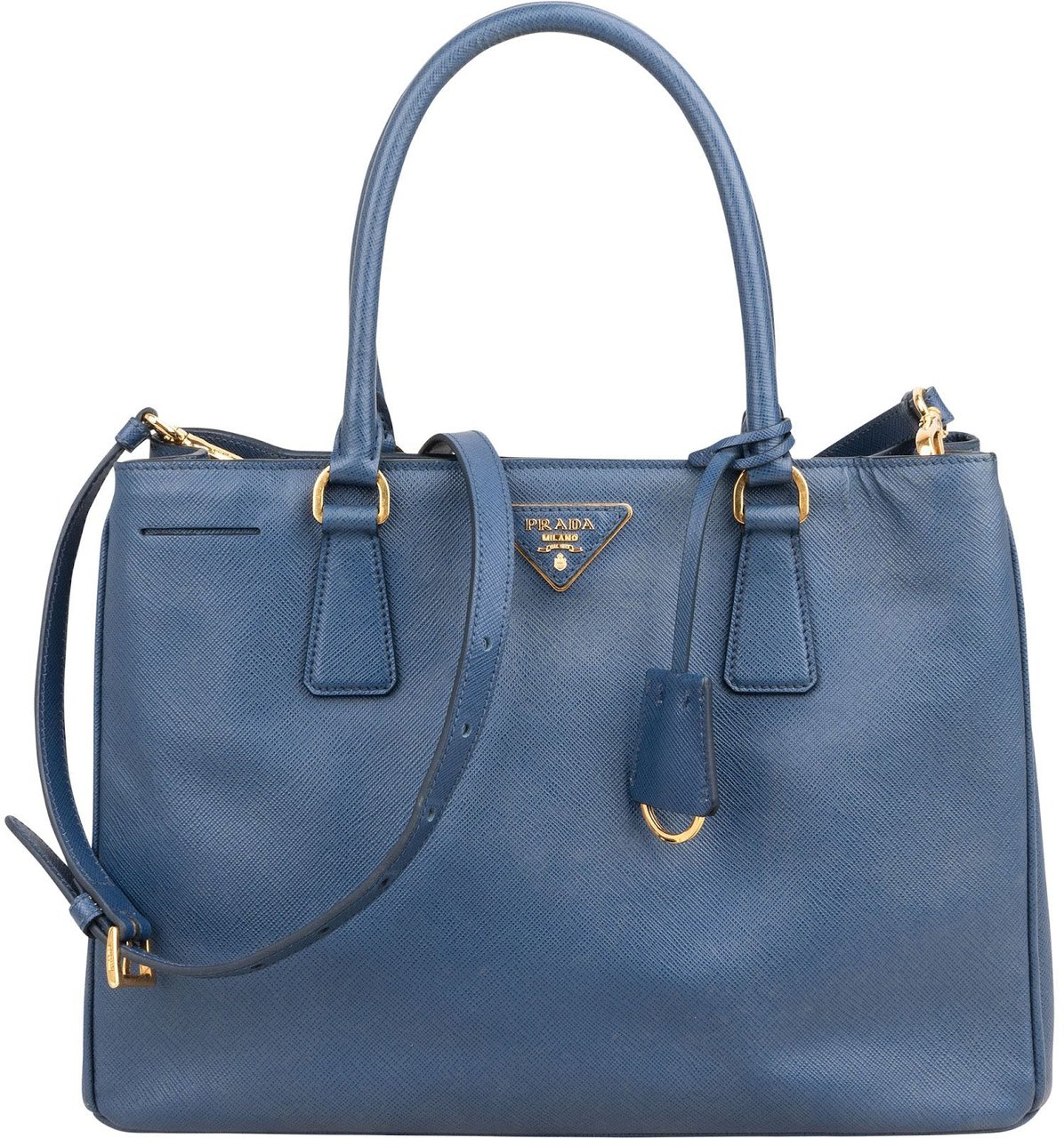 Prada Blue Saffiano Lux Galleria Handbag Blauw