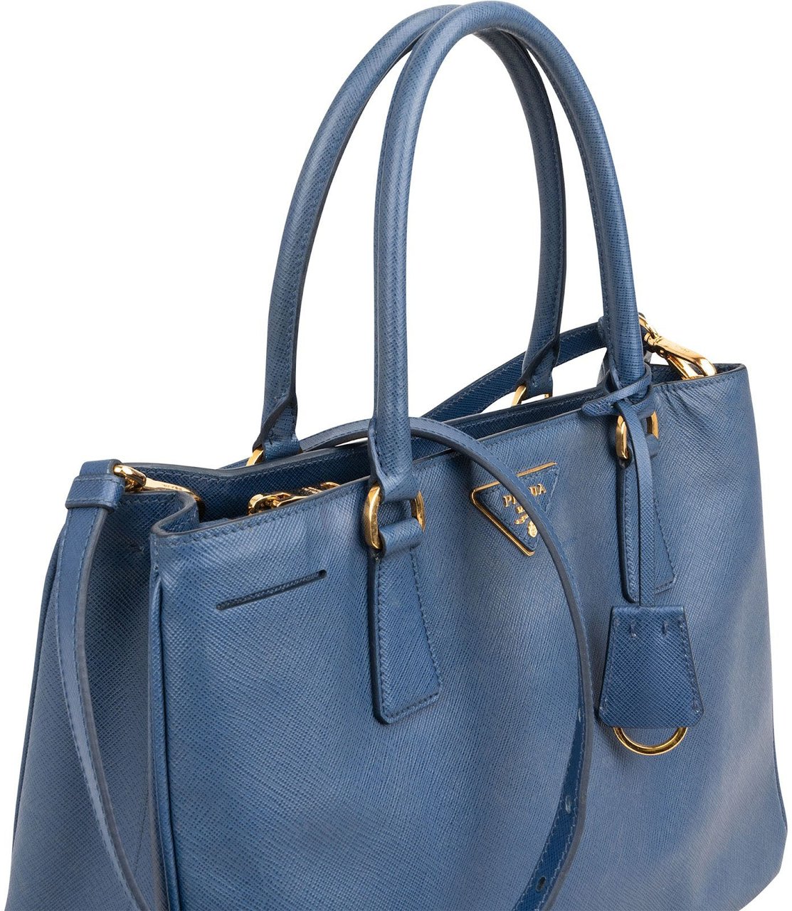 Prada Blue Saffiano Lux Galleria Handbag Blauw