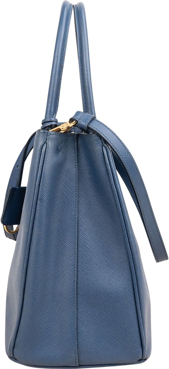 Prada Blue Saffiano Lux Galleria Handbag Blauw