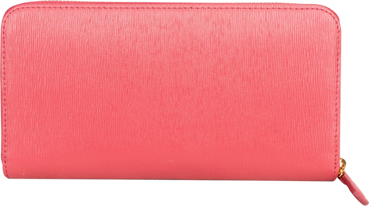Prada Saffiano Leather Zip Around Wallet Divers