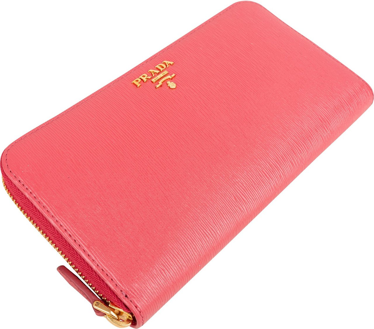 Prada Saffiano Leather Zip Around Wallet Divers