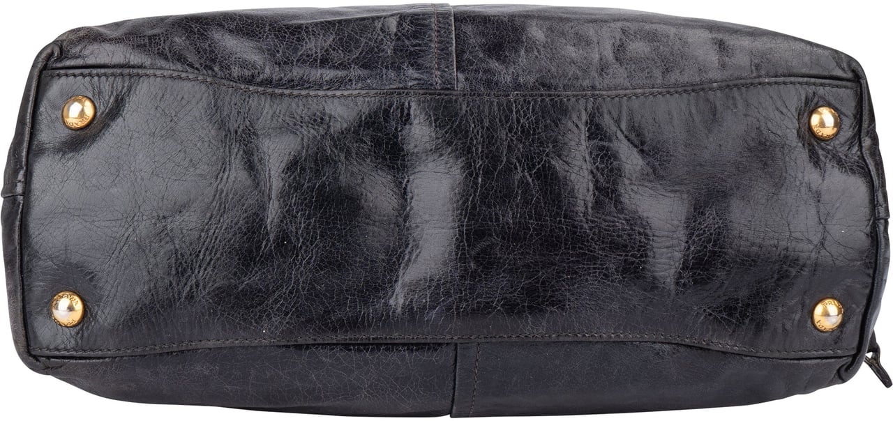 Prada Prada Black Leather Handbag Zwart