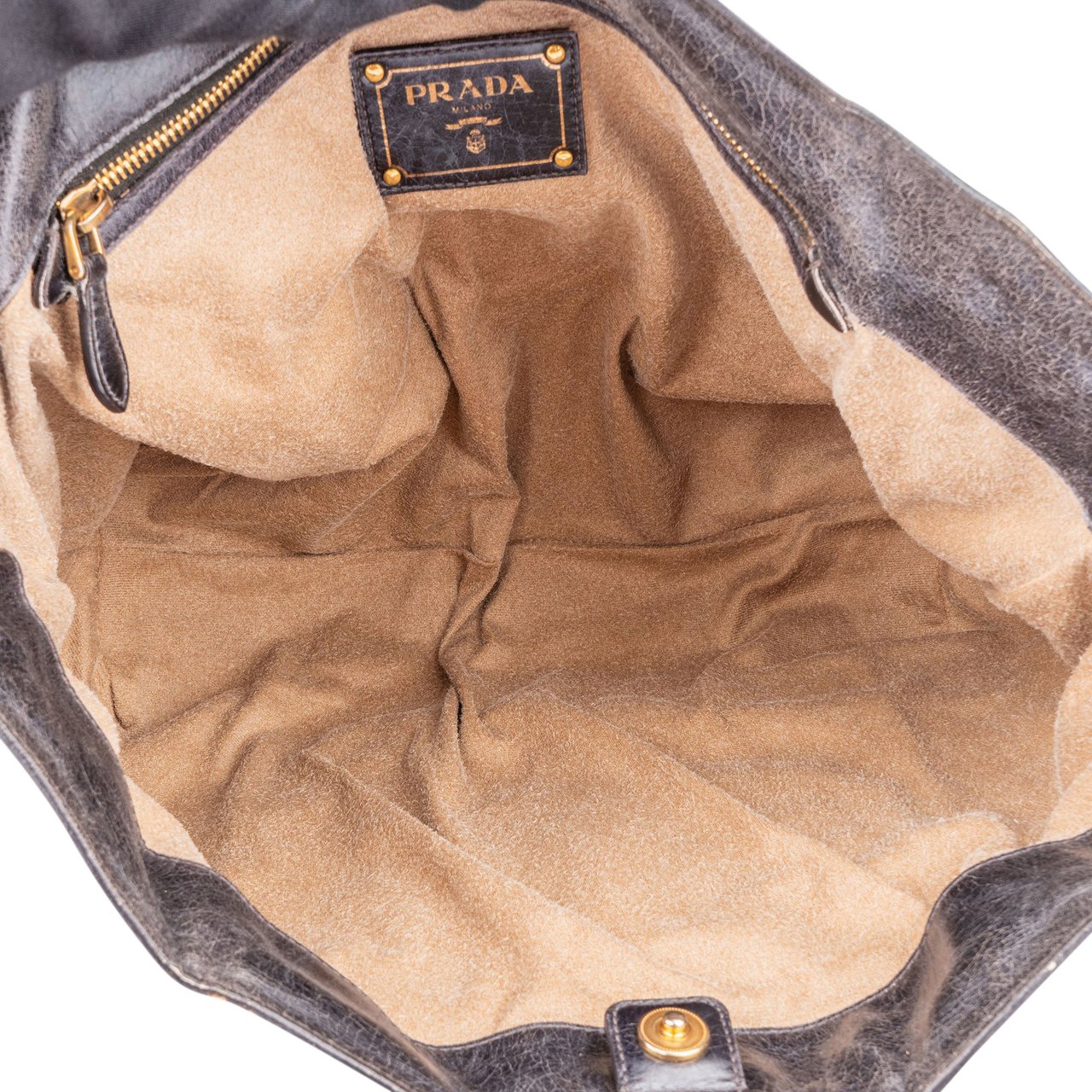Prada Prada Black Leather Handbag Zwart
