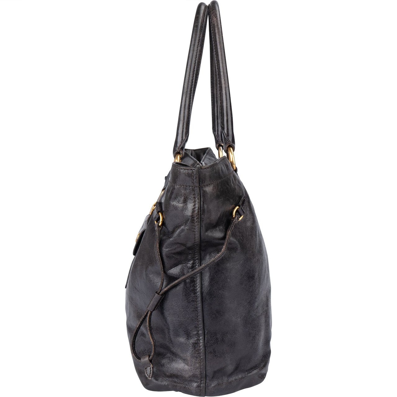 Prada Prada Black Leather Handbag Zwart