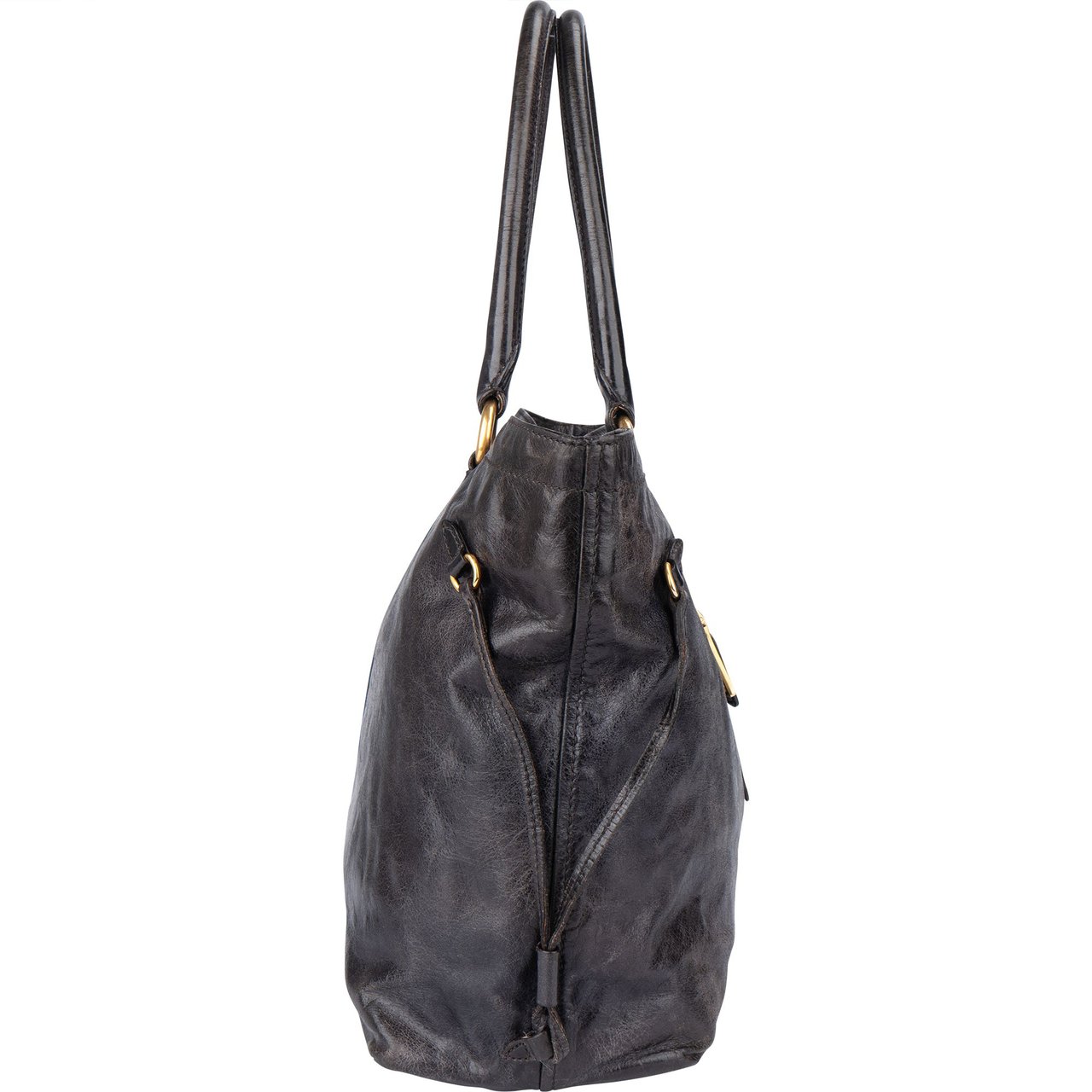 Prada Prada Black Leather Handbag Zwart