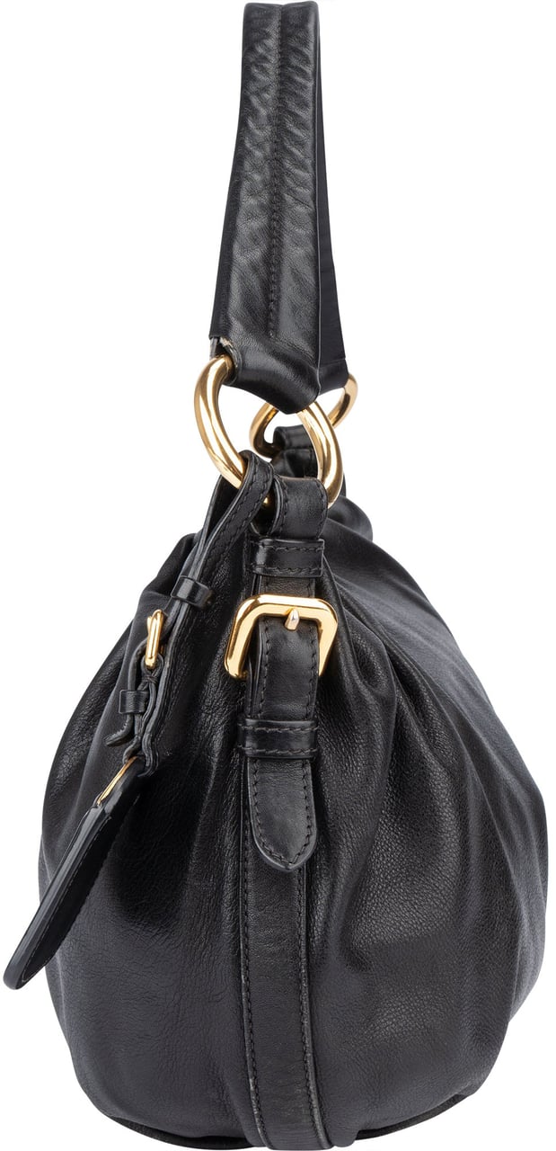Prada Prada Black Leather Handbag Zwart