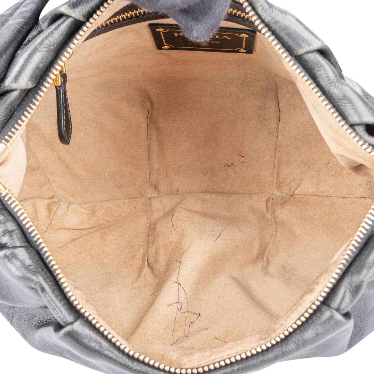 Prada Prada Black Leather Handbag Zwart
