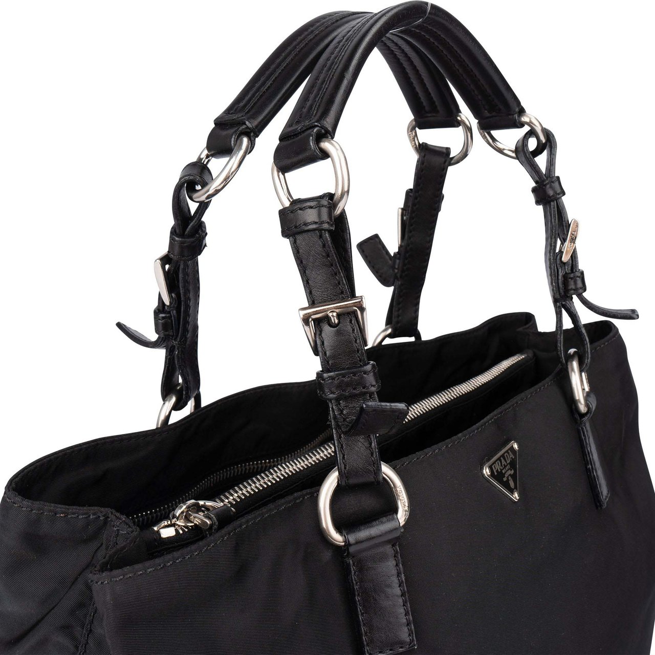 Prada Prada Black Nylon Triangle Handbag Divers