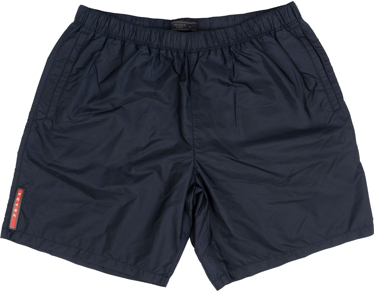 Prada Navy Linea Rossa Nylon Swim Shorts (48 / M) Navy