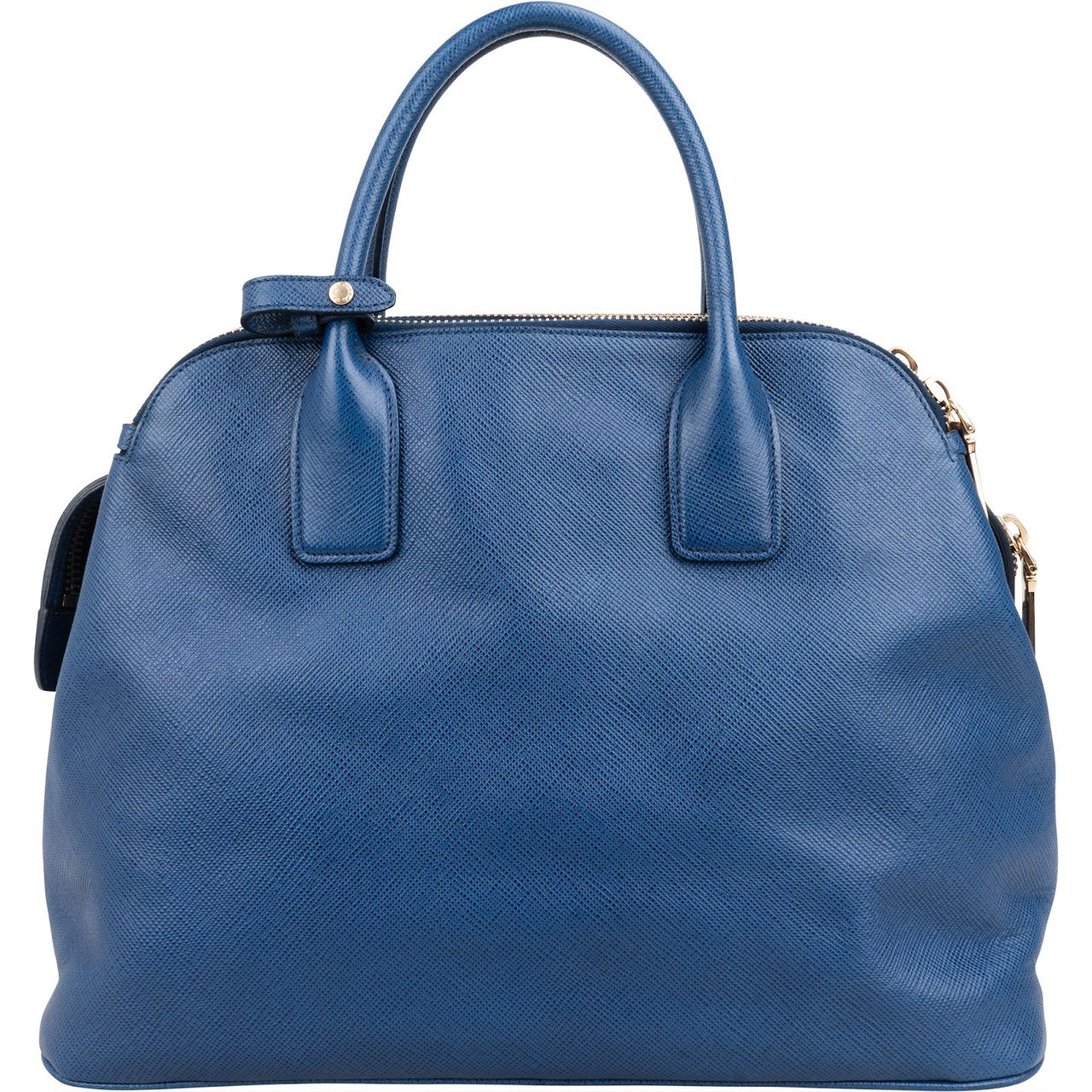 Prada Saffiano Leather Promenade Handbag Blauw