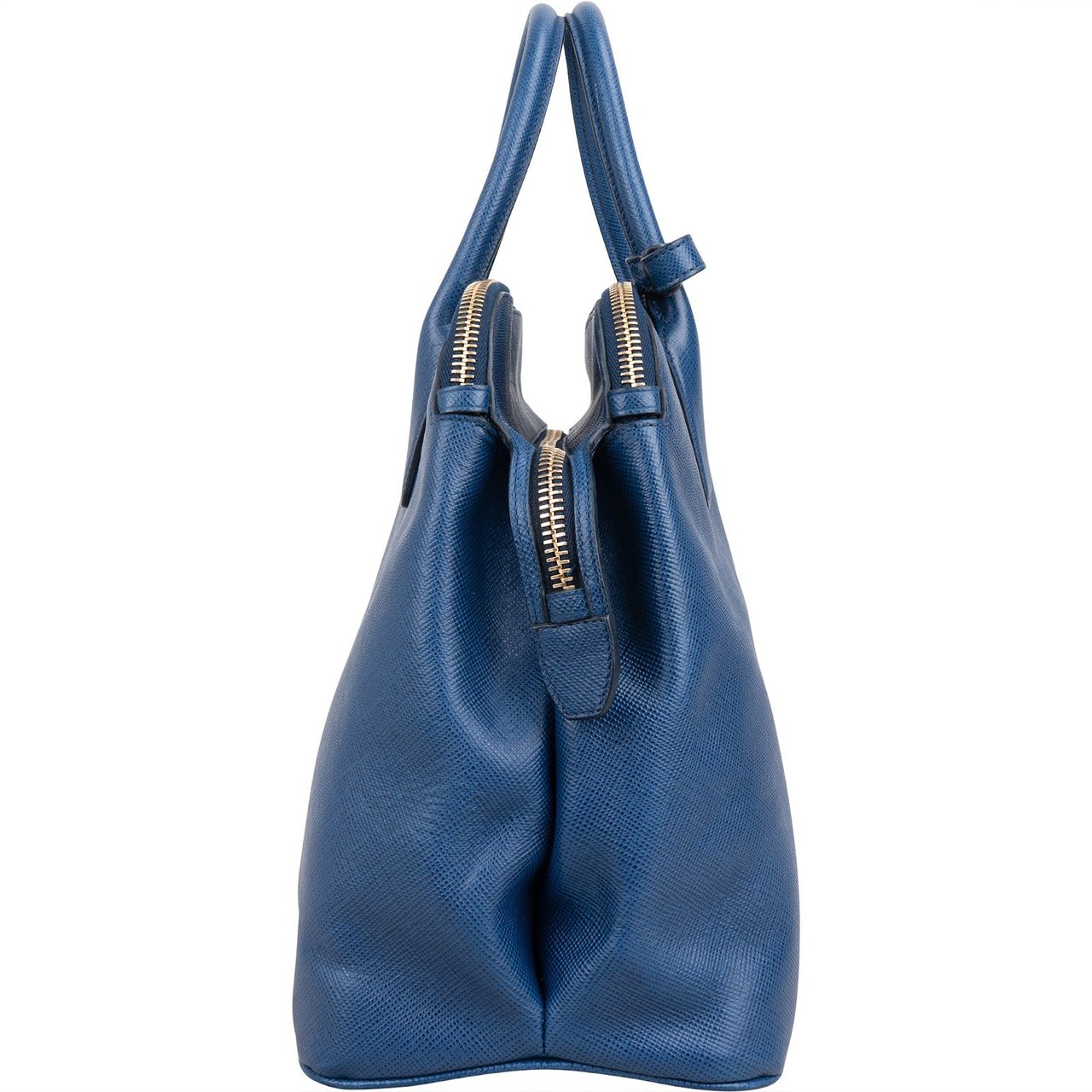 Prada Saffiano Leather Promenade Handbag Blauw