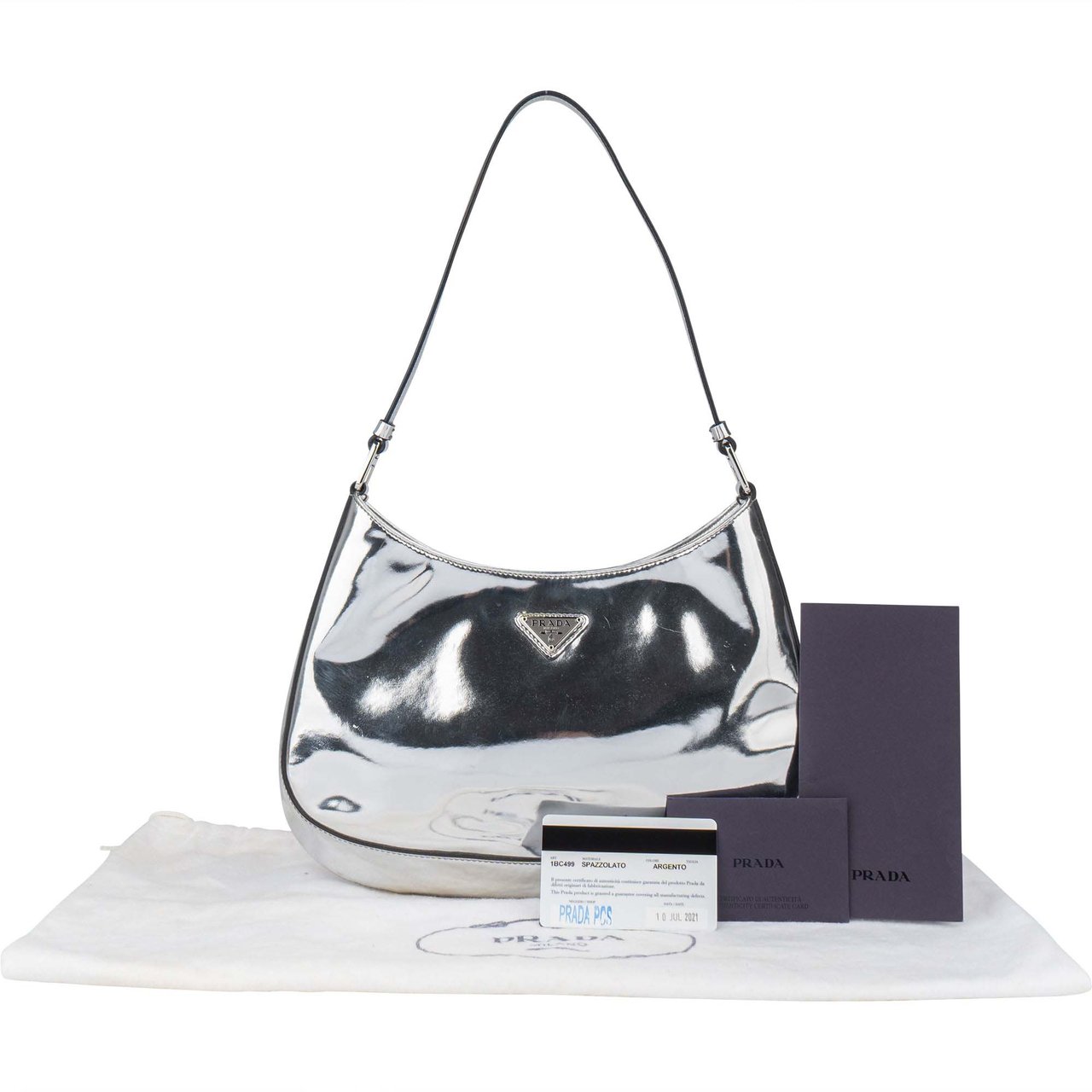 Prada Prada Silver Triangle Cleo Shoulder Bag Divers