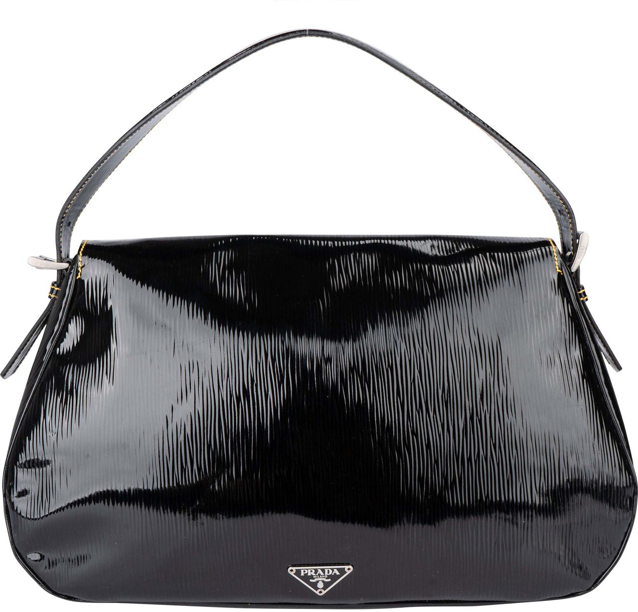 Prada Prada Patent Triangle Vernice Handbag Zwart