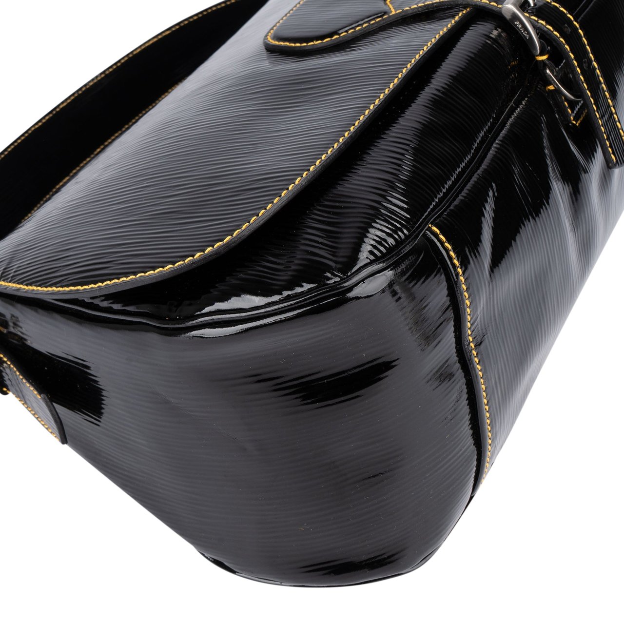 Prada Prada Patent Triangle Vernice Handbag Zwart
