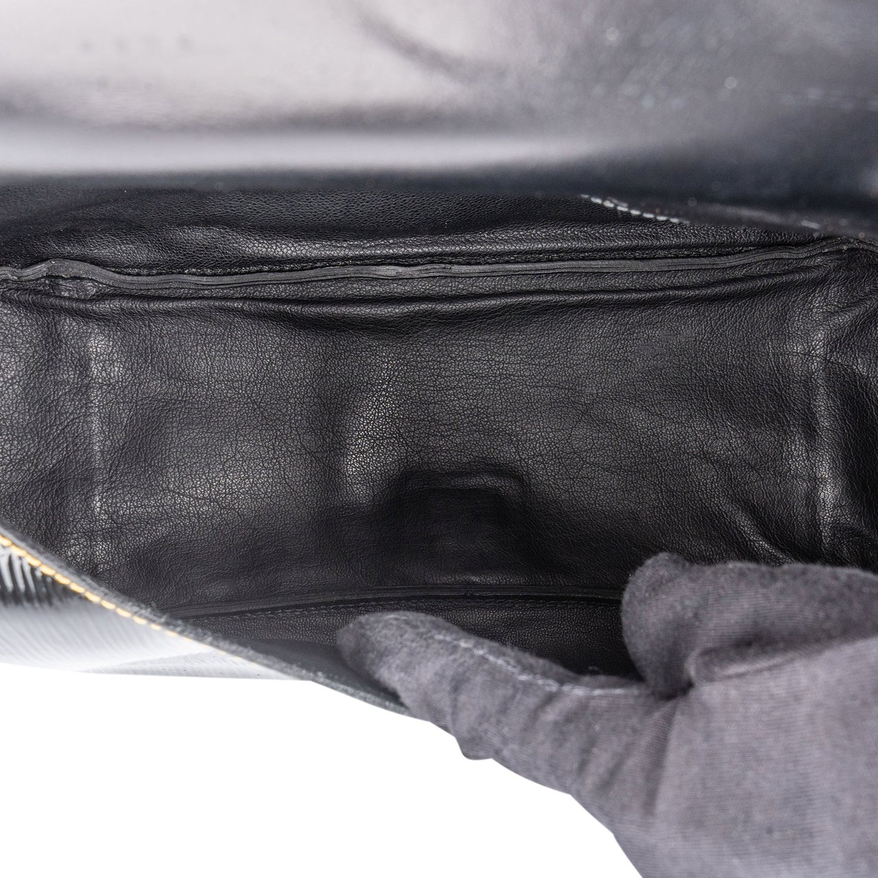 Prada Prada Patent Triangle Vernice Handbag Zwart