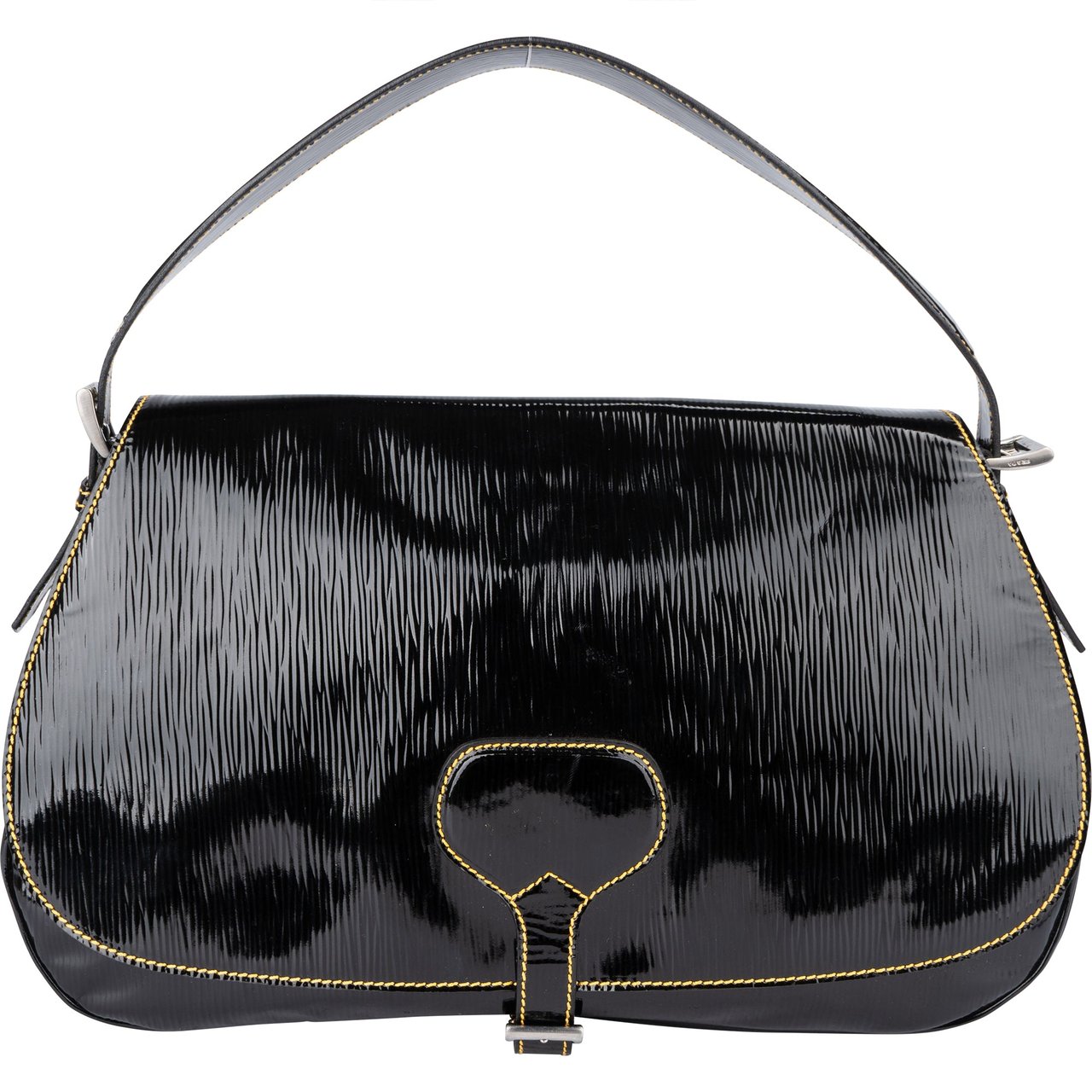 Prada Prada Patent Triangle Vernice Handbag Zwart