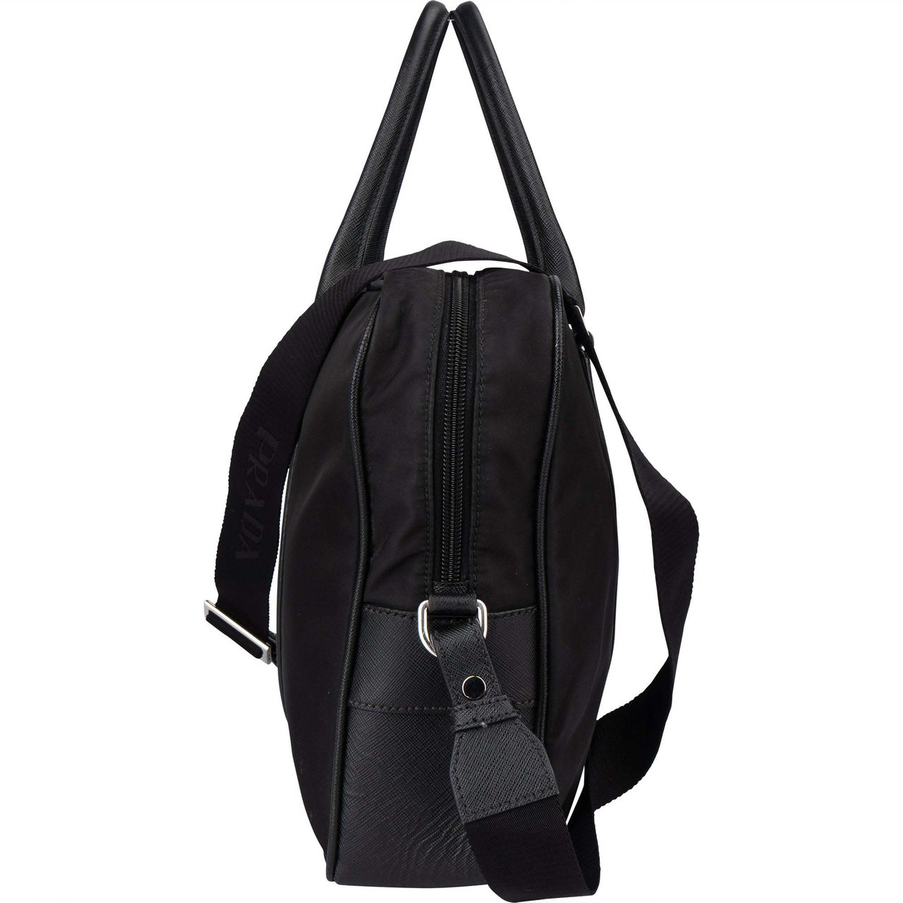 Prada Prada Black Nylon Triangle Business Handbag Divers