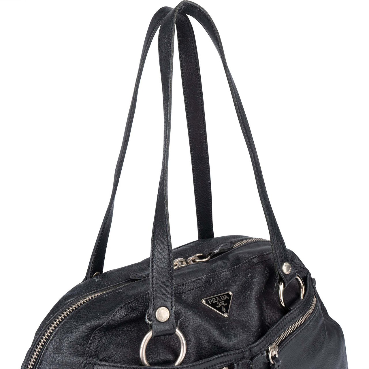 Prada Prada Leather Twin Pocket Triangle Shoulder Bag Divers