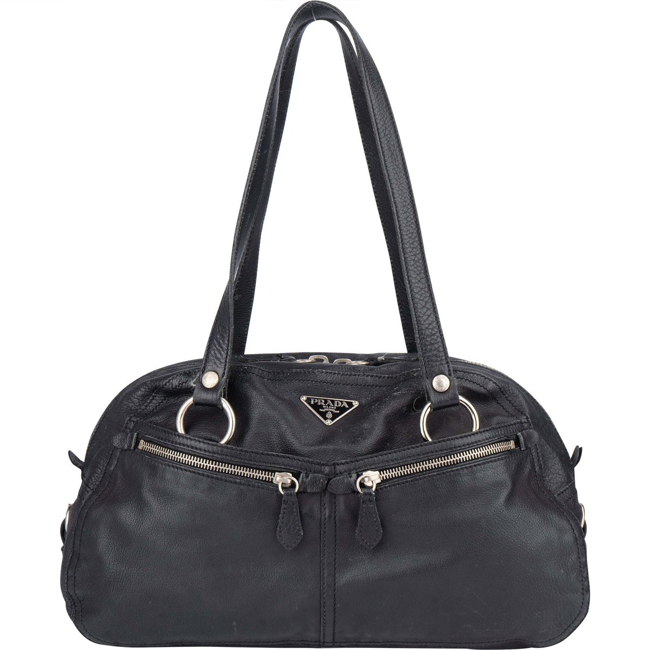 Prada Prada Leather Twin Pocket Triangle Shoulder Bag Divers