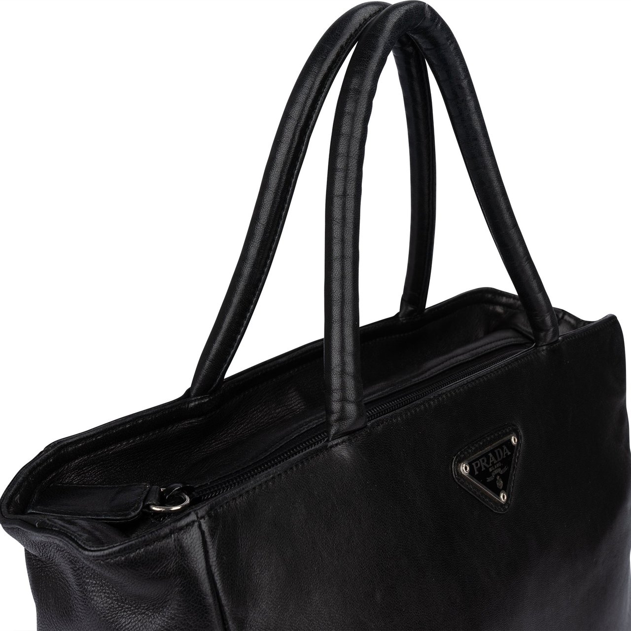 Prada Premium Leather City Handbag Zwart