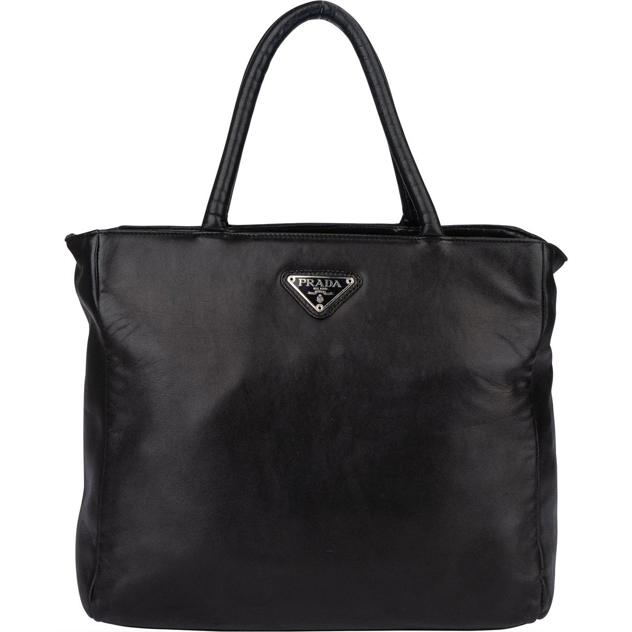 Prada Prada Premium Leather City Handbag Zwart