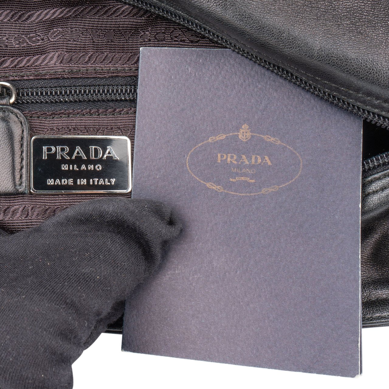 Prada Prada Premium Leather City Handbag Zwart