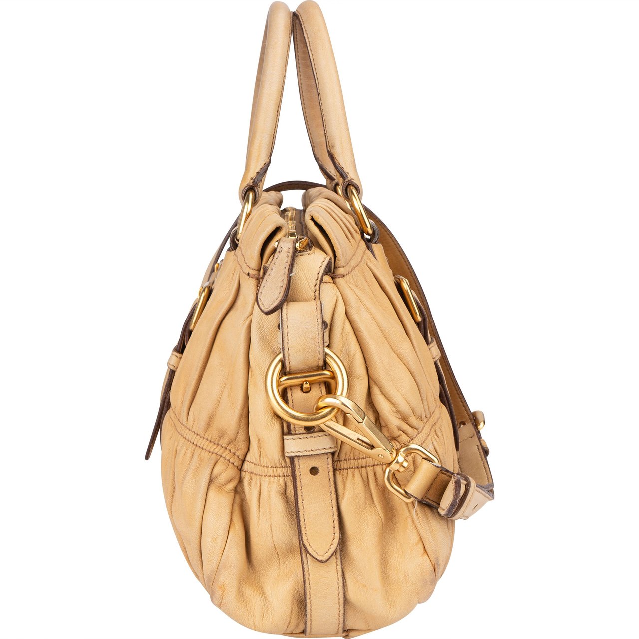 Prada Quilted Leather City Handbag Beige