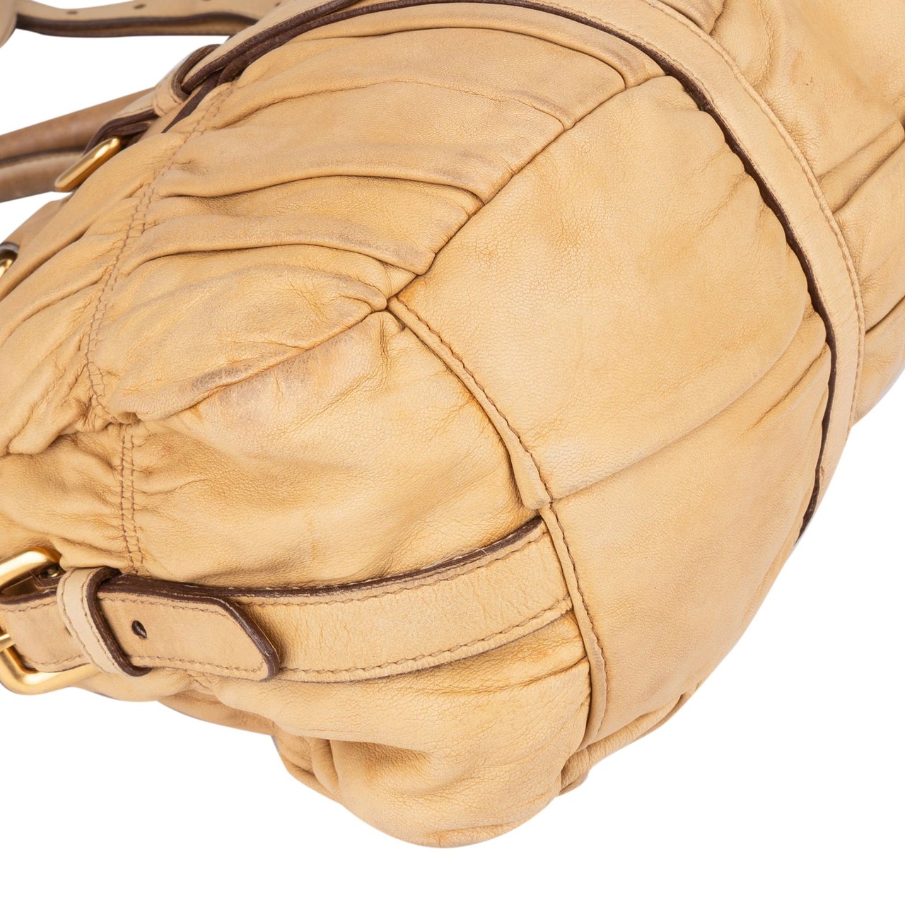 Prada Quilted Leather City Handbag Beige