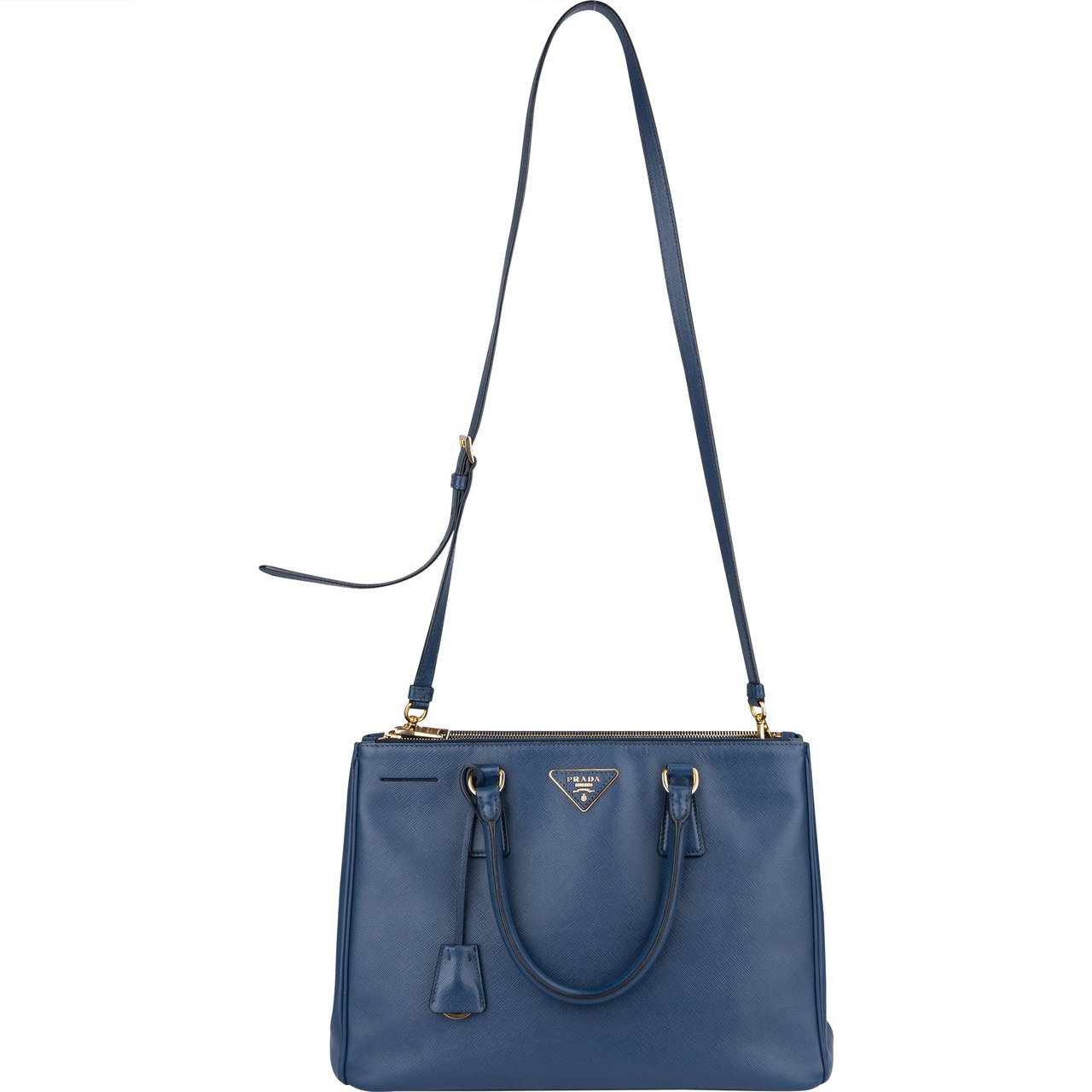 Prada Prada Blue Saffiano Leather Galleria Handbag Blauw
