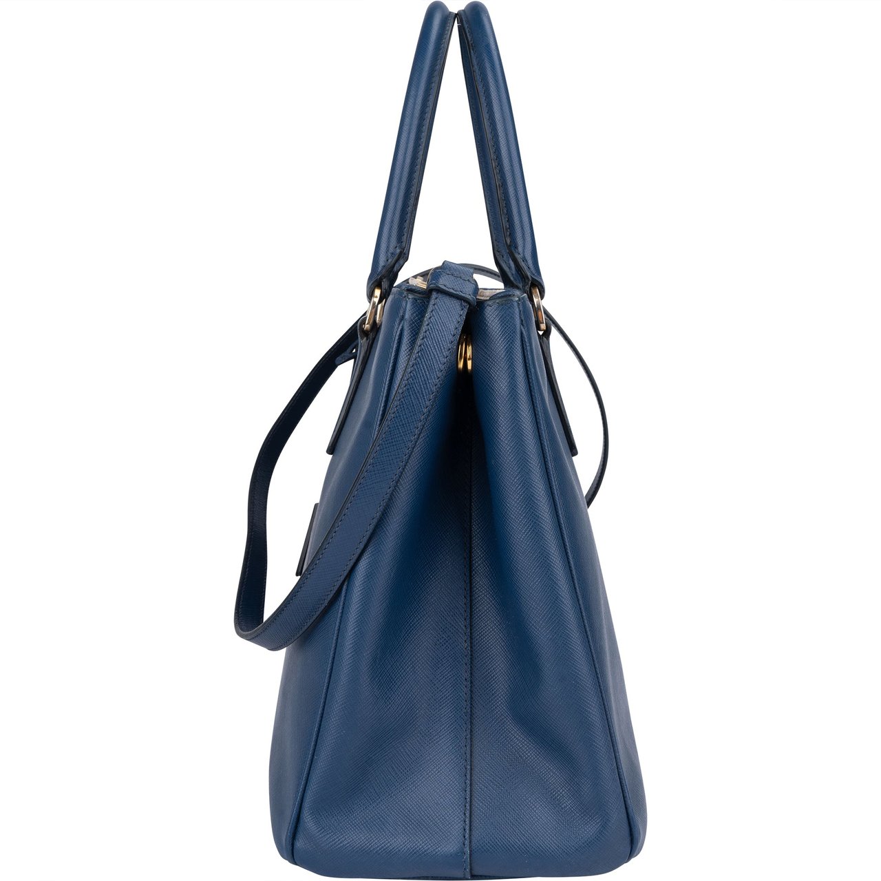 Prada Prada Blue Saffiano Leather Galleria Handbag Blauw