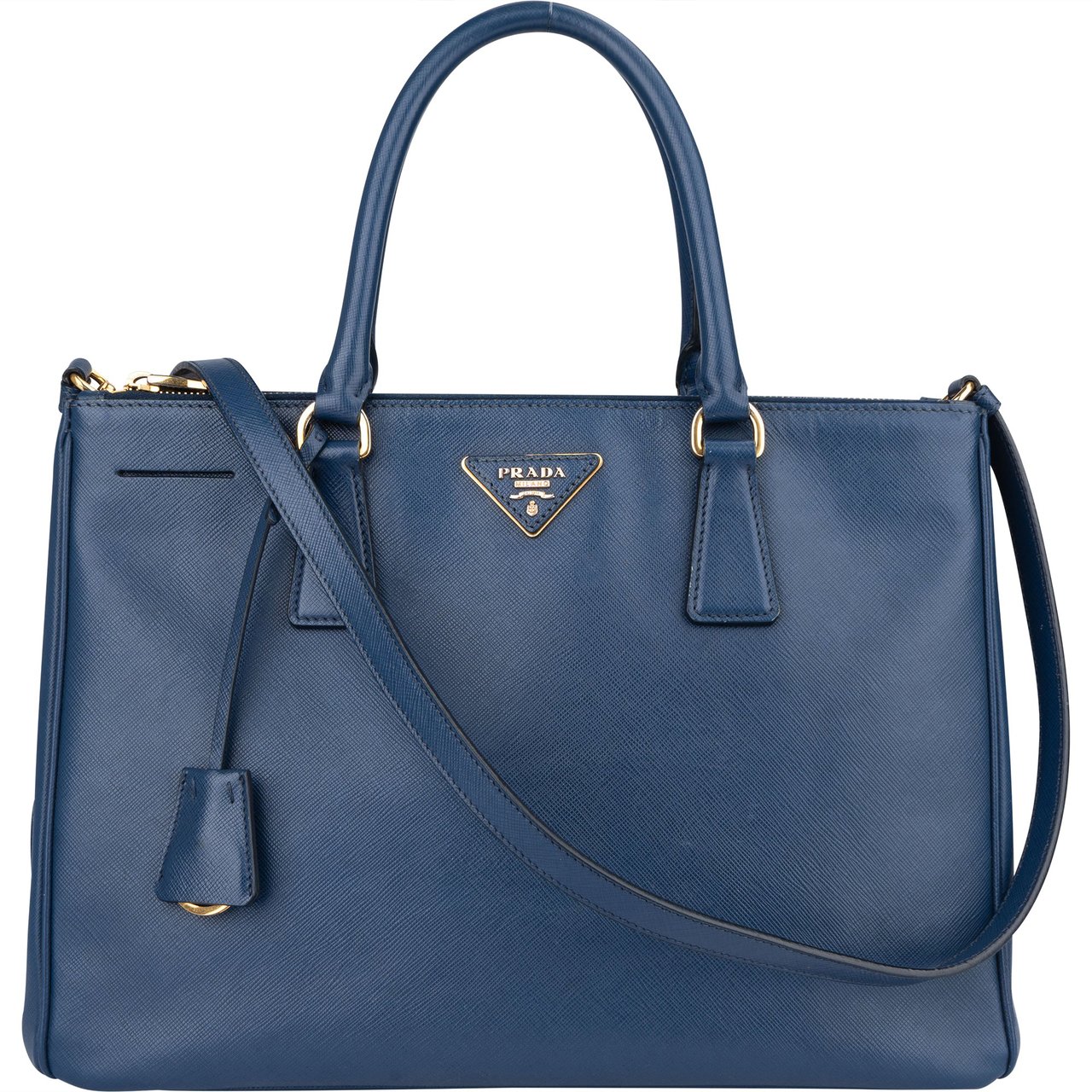 Prada Prada Blue Saffiano Leather Galleria Handbag Blauw