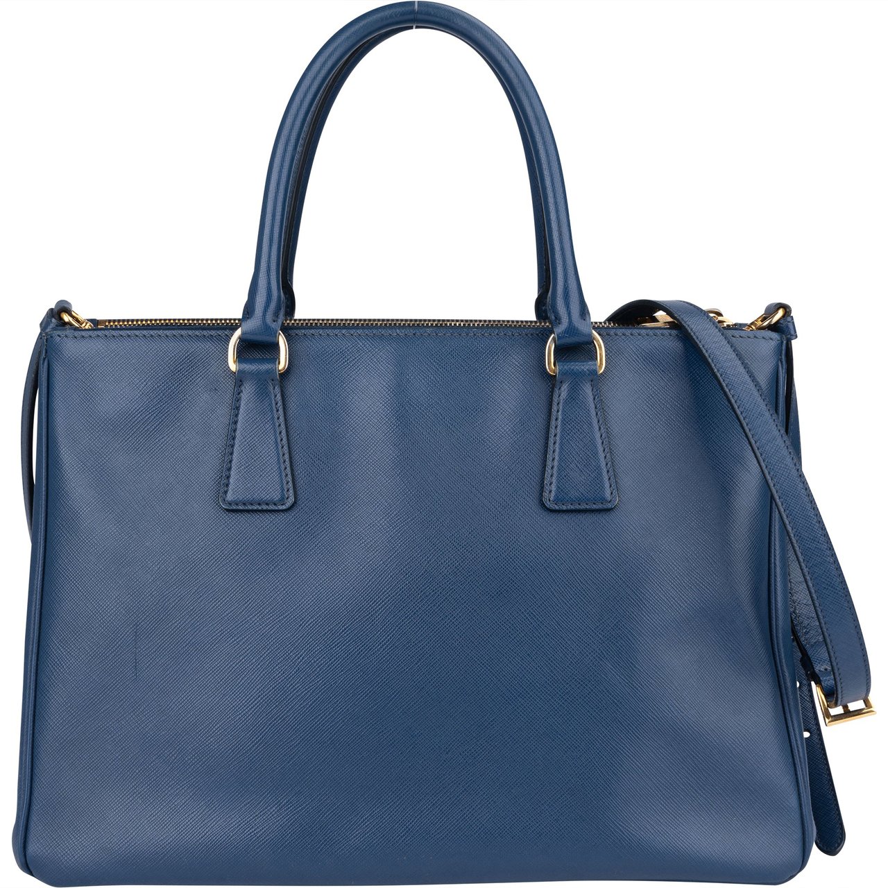 Prada Prada Blue Saffiano Leather Galleria Handbag Blauw