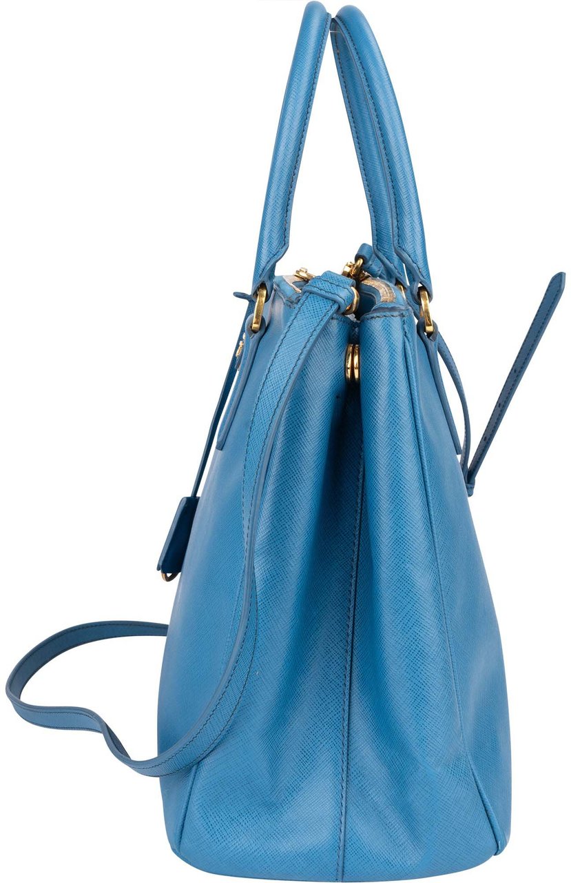 Prada Prada Blue Saffiano Leather Galleria Handbag Blauw