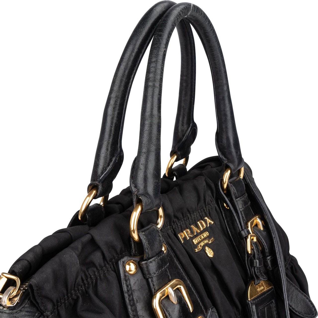 Prada Prada Quilted Nylon City Handbag Zwart