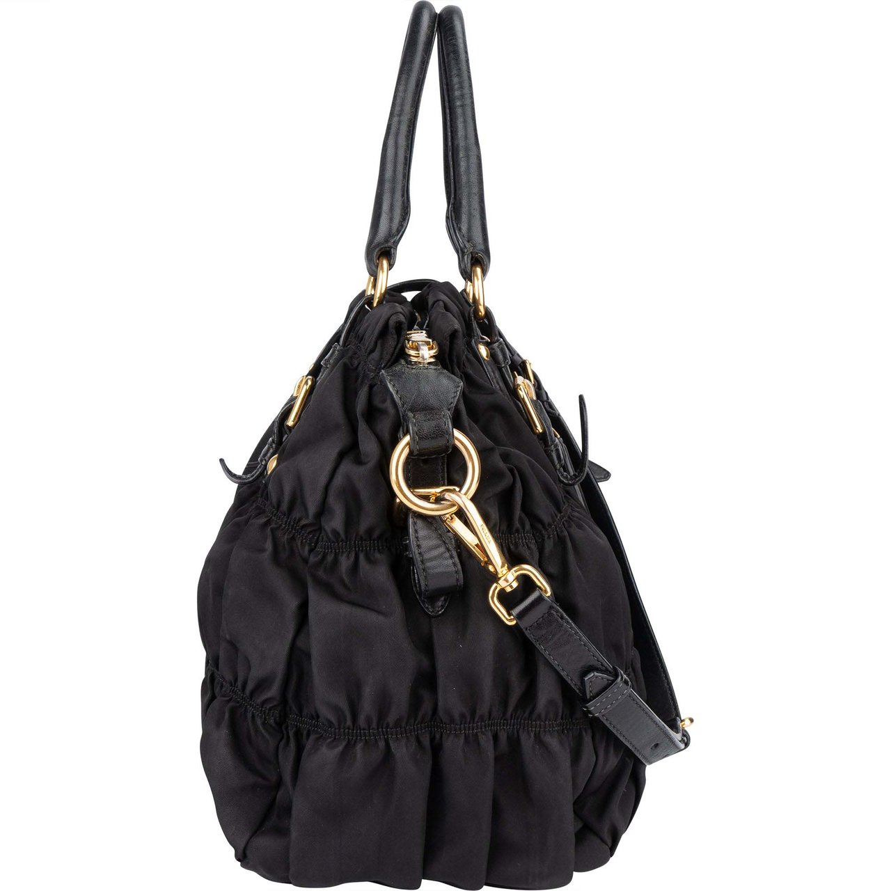 Prada Prada Quilted Nylon City Handbag Zwart