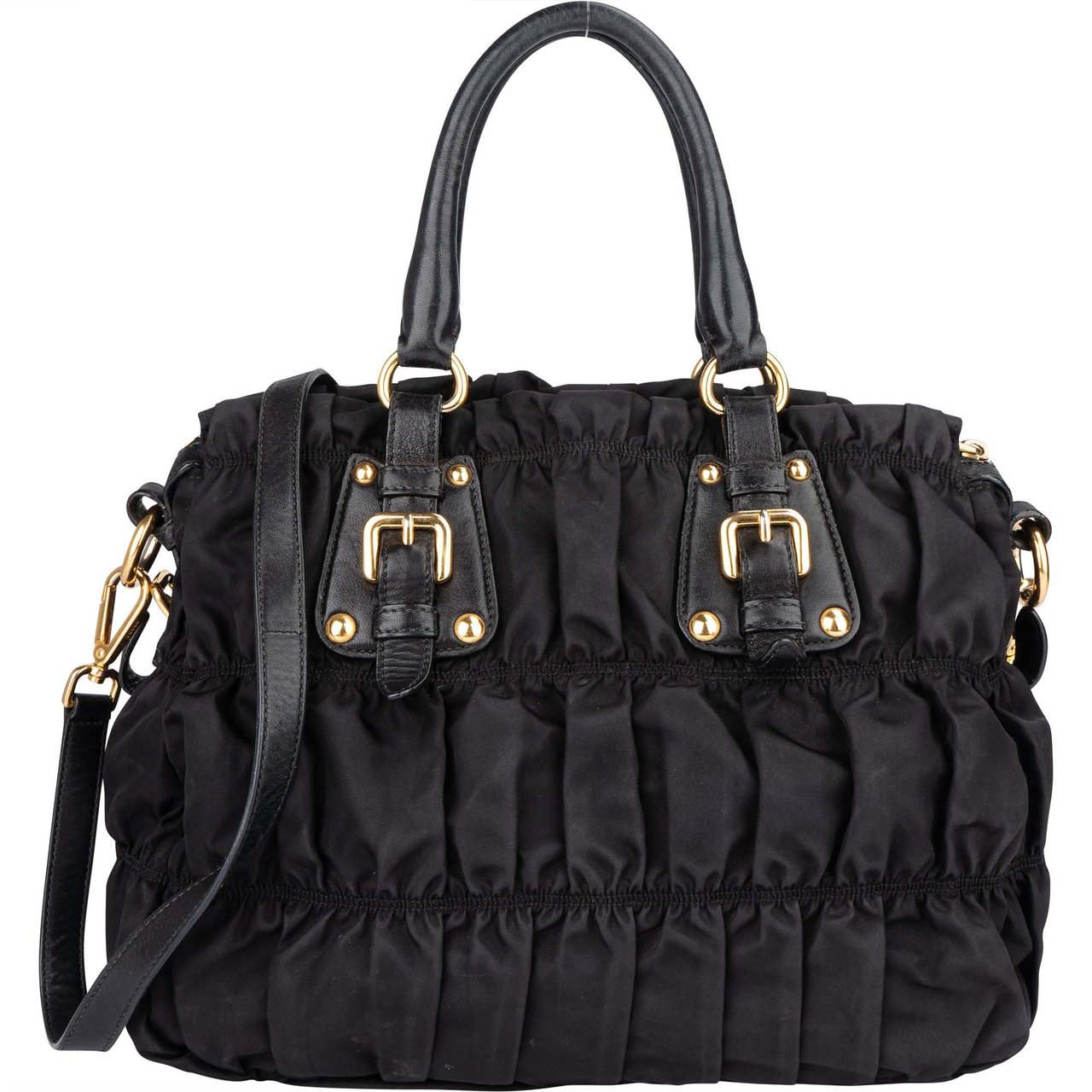 Prada Prada Quilted Nylon City Handbag Zwart