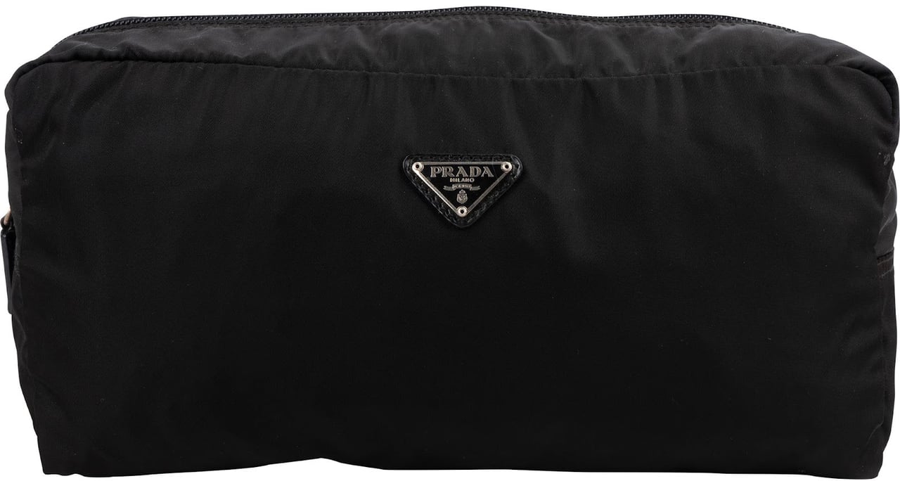 Prada Tessuto Nylon Cosmetic Pouch Zwart