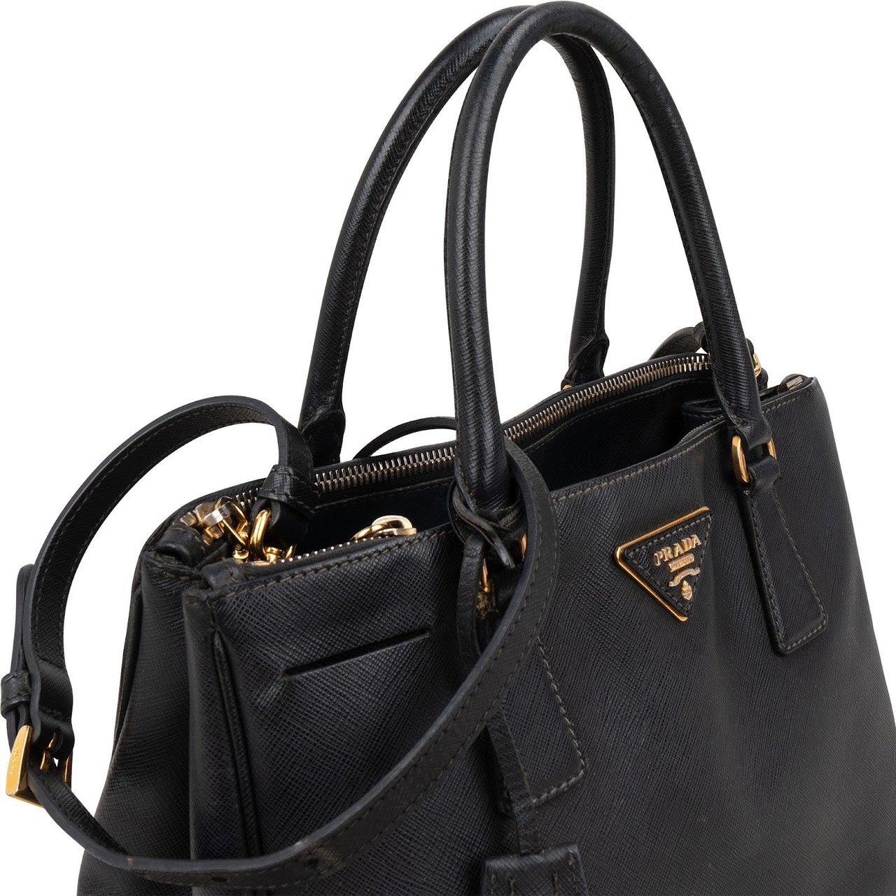 Prada Saffiano Leather Galleria Handbag Zwart