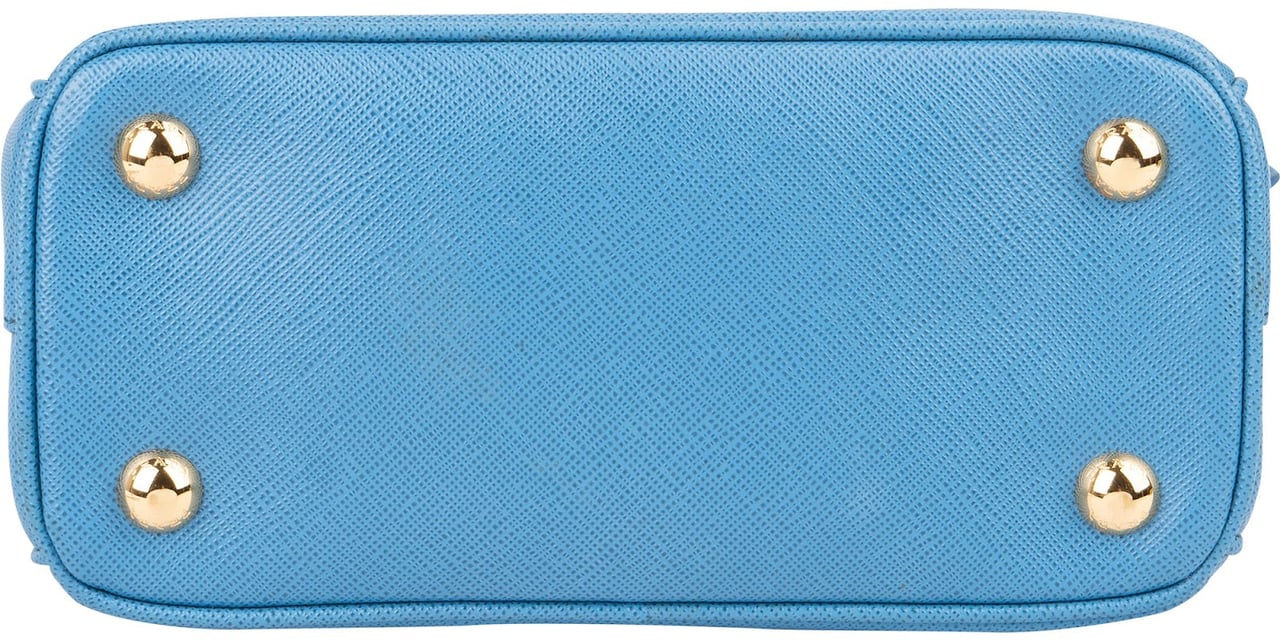 Prada Blue Saffiano Leather Pradasphere Galleria Micro Handbag Divers