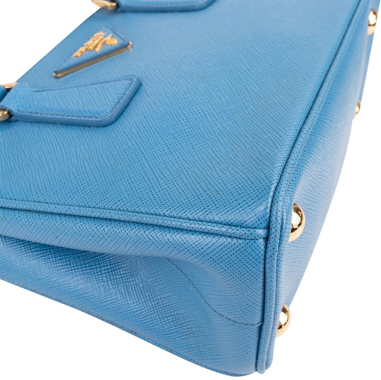 Prada Blue Saffiano Leather Pradasphere Galleria Micro Handbag Divers
