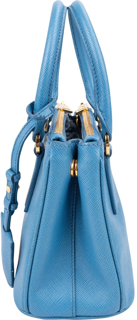 Prada Blue Saffiano Leather Pradasphere Galleria Micro Handbag Divers