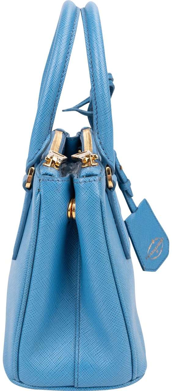 Prada Blue Saffiano Leather Pradasphere Galleria Micro Handbag Divers