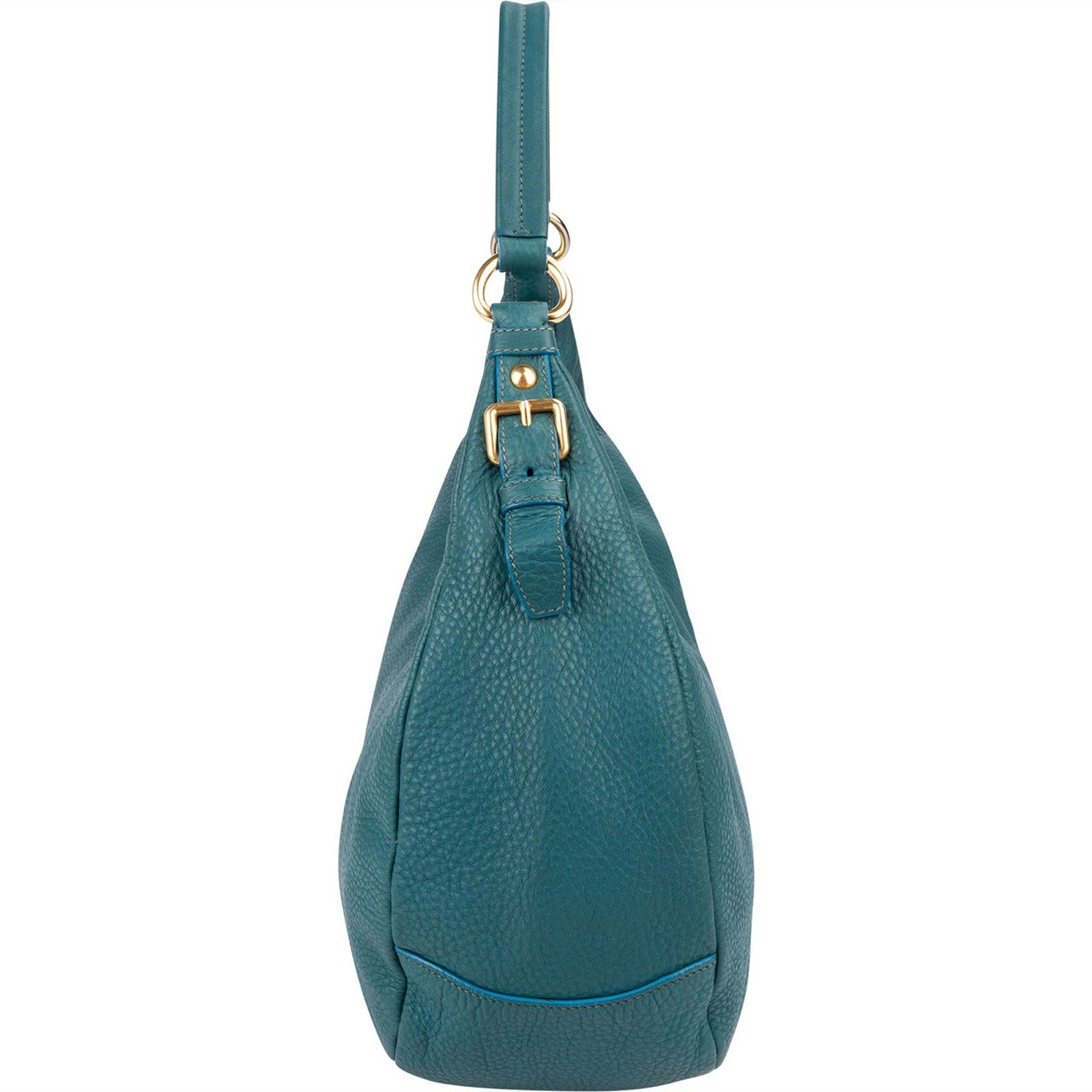 Prada Vitello Daino Leather Hobo Shoulder Bag Blauw