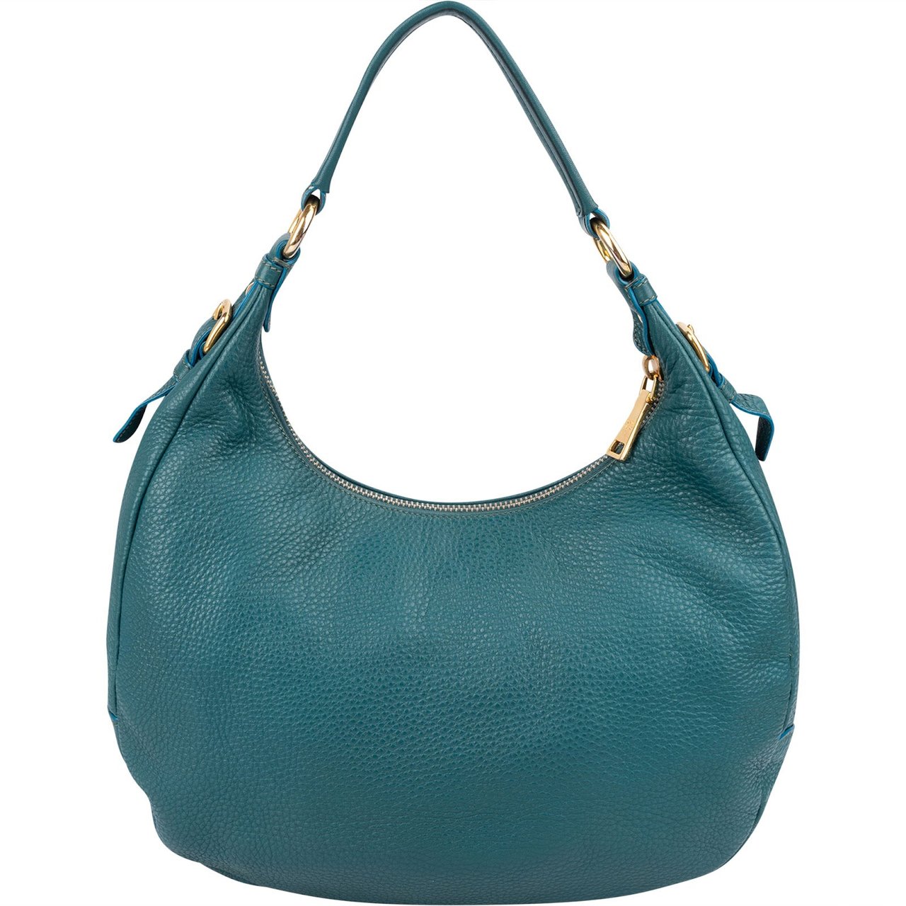 Prada Vitello Daino Leather Hobo Shoulder Bag Blauw