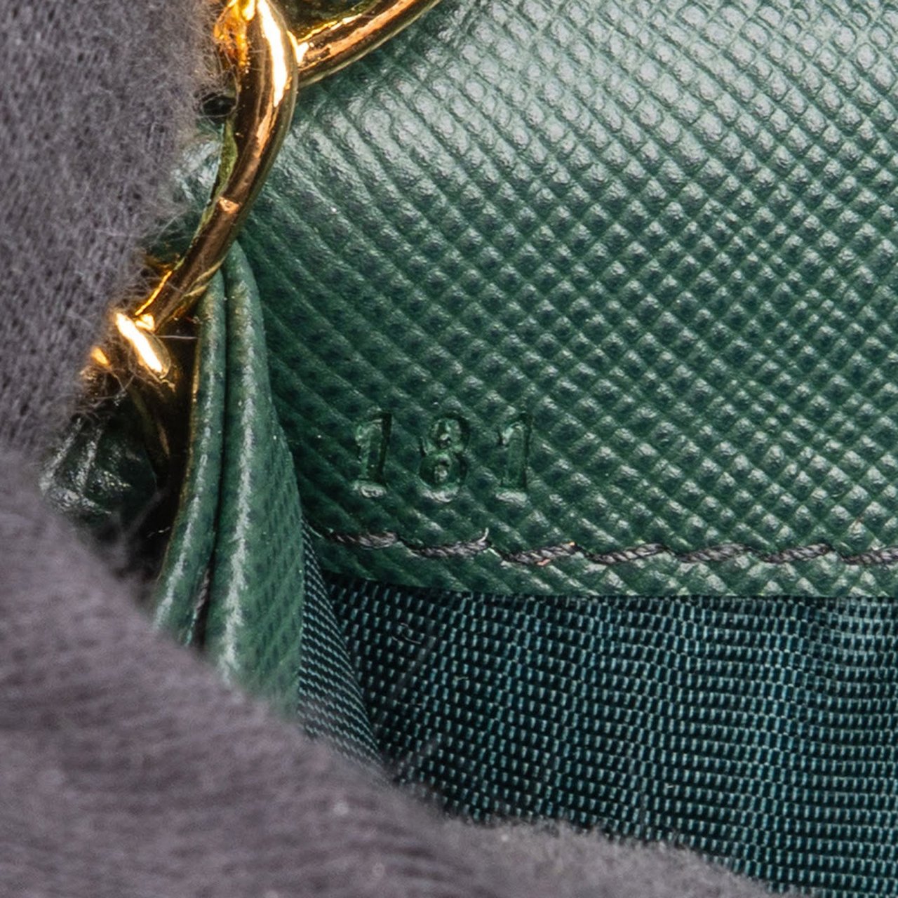 Prada Green Saffiano Leather Wallet On Chain Crossbody Bag Donkergroen