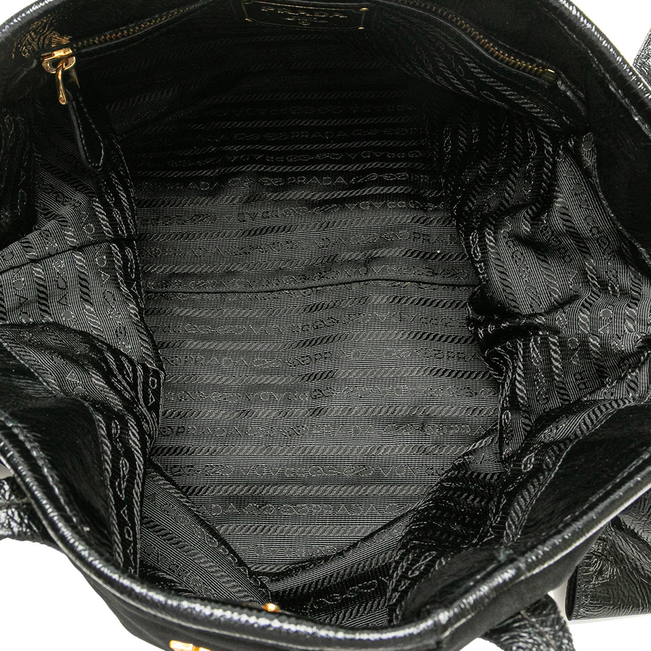 Prada Tessuto Canapa Logo Bow Tote Zwart