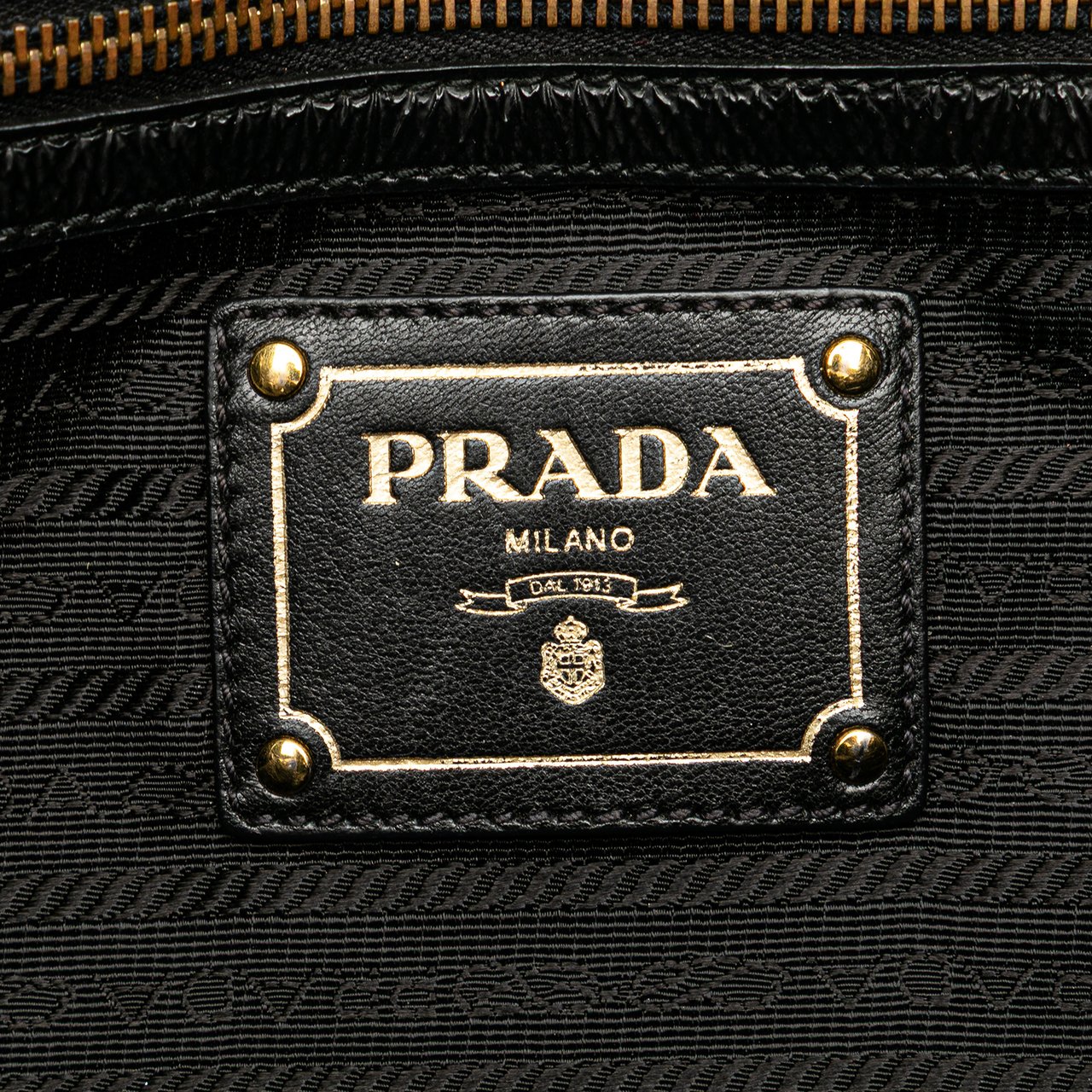 Prada Tessuto Canapa Logo Bow Tote Zwart