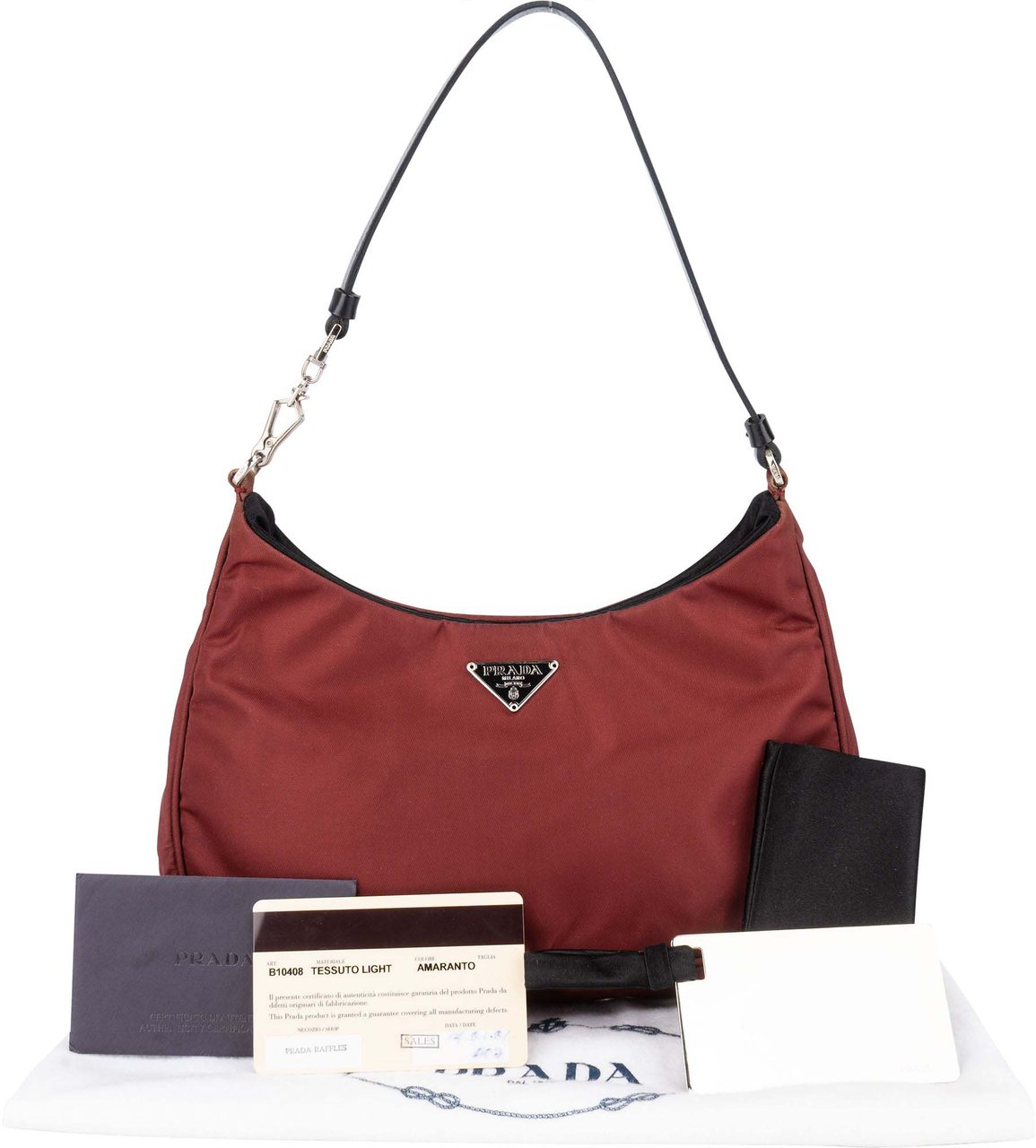 Prada Prada Red Nylon Triangle Cleo Shoulder Bag Rood