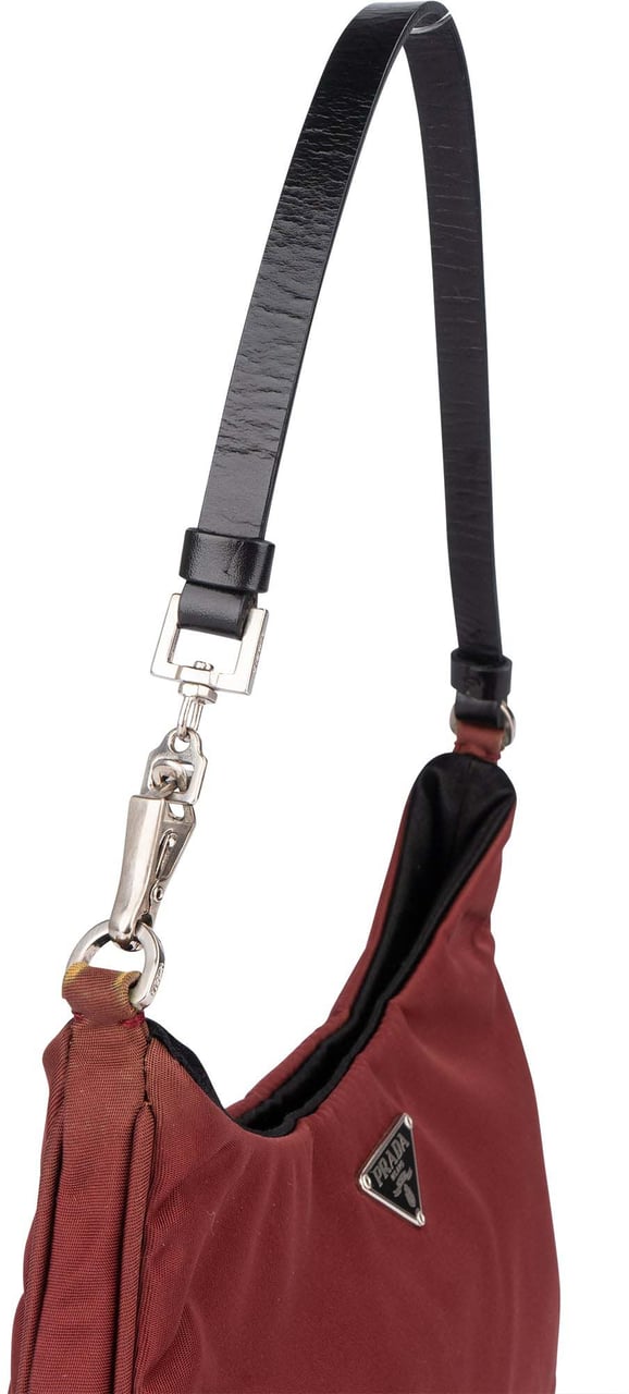 Prada Prada Red Nylon Triangle Cleo Shoulder Bag Rood