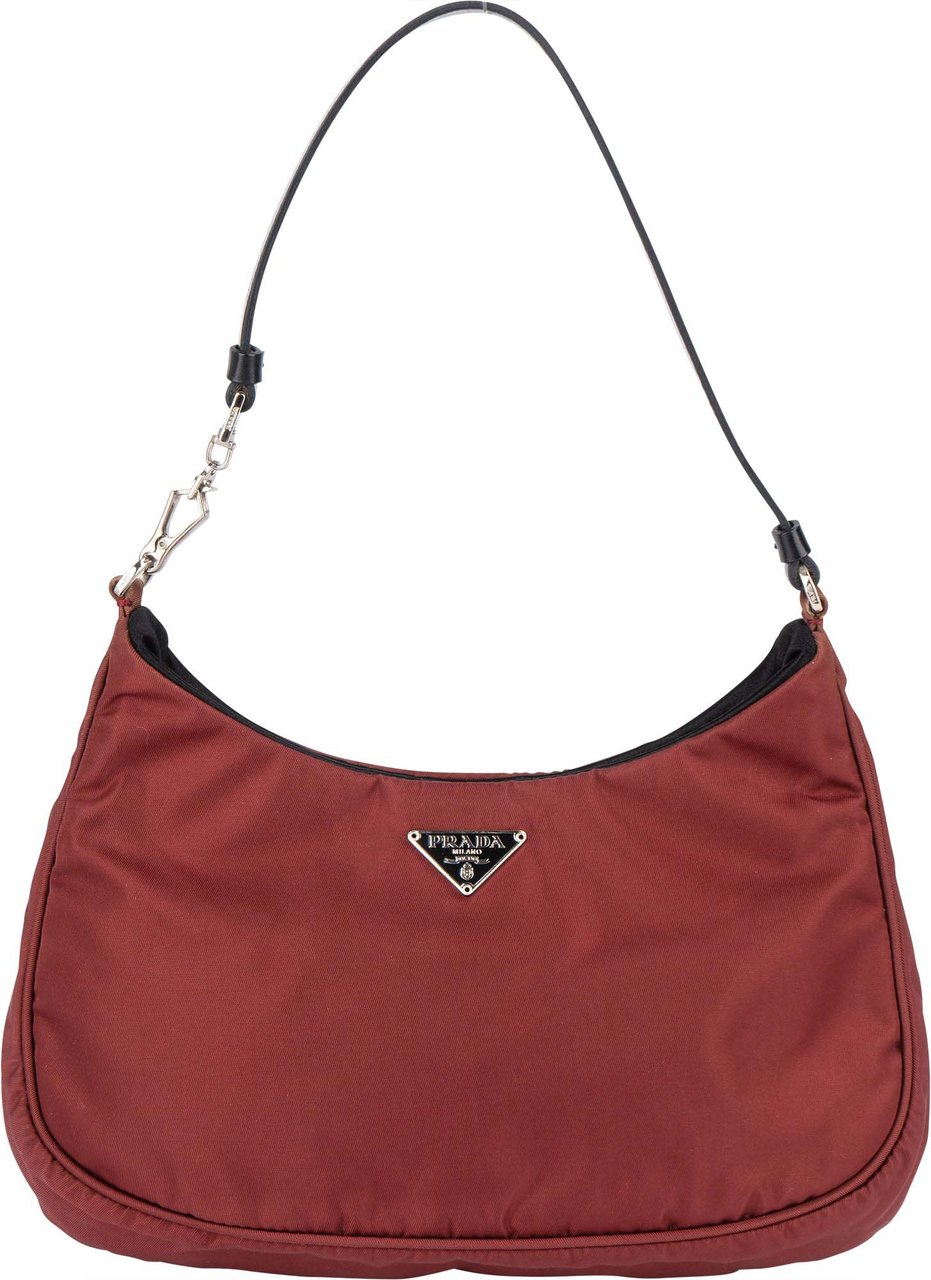 Prada Prada Red Nylon Triangle Cleo Shoulder Bag Rood